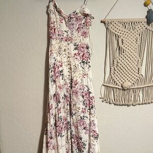 Floral Maxi Dress with Spaghetti Straps Vici M